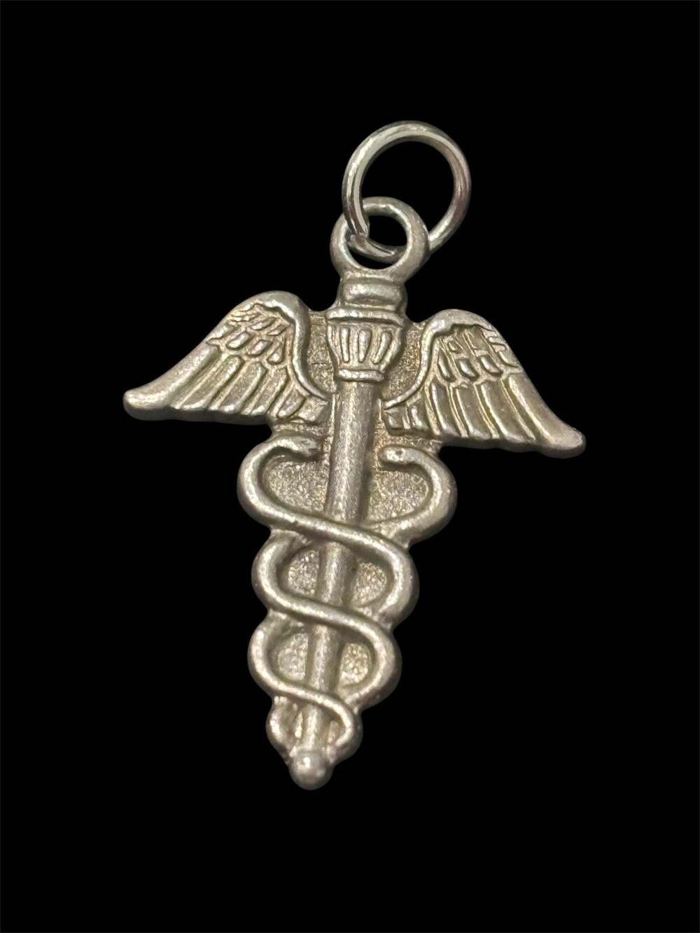 Vtg Sterling Silver Medical Caduceus Charm 925 AMA